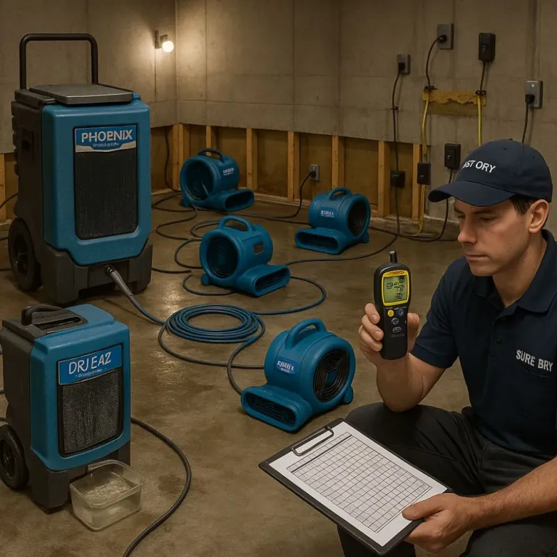 Structural Drying and Dehumidification process in Douglass Hills, KY